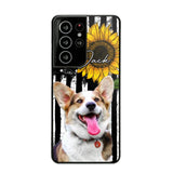 Personalized Upload Your Dog Photo & Name Sunflower Phonecase Printed QTHQ0504