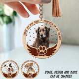 Personalized Upload Your Dog Photo Once By My Side Forever In My Heart Acrylic Keychain Printed 23APR-DT05