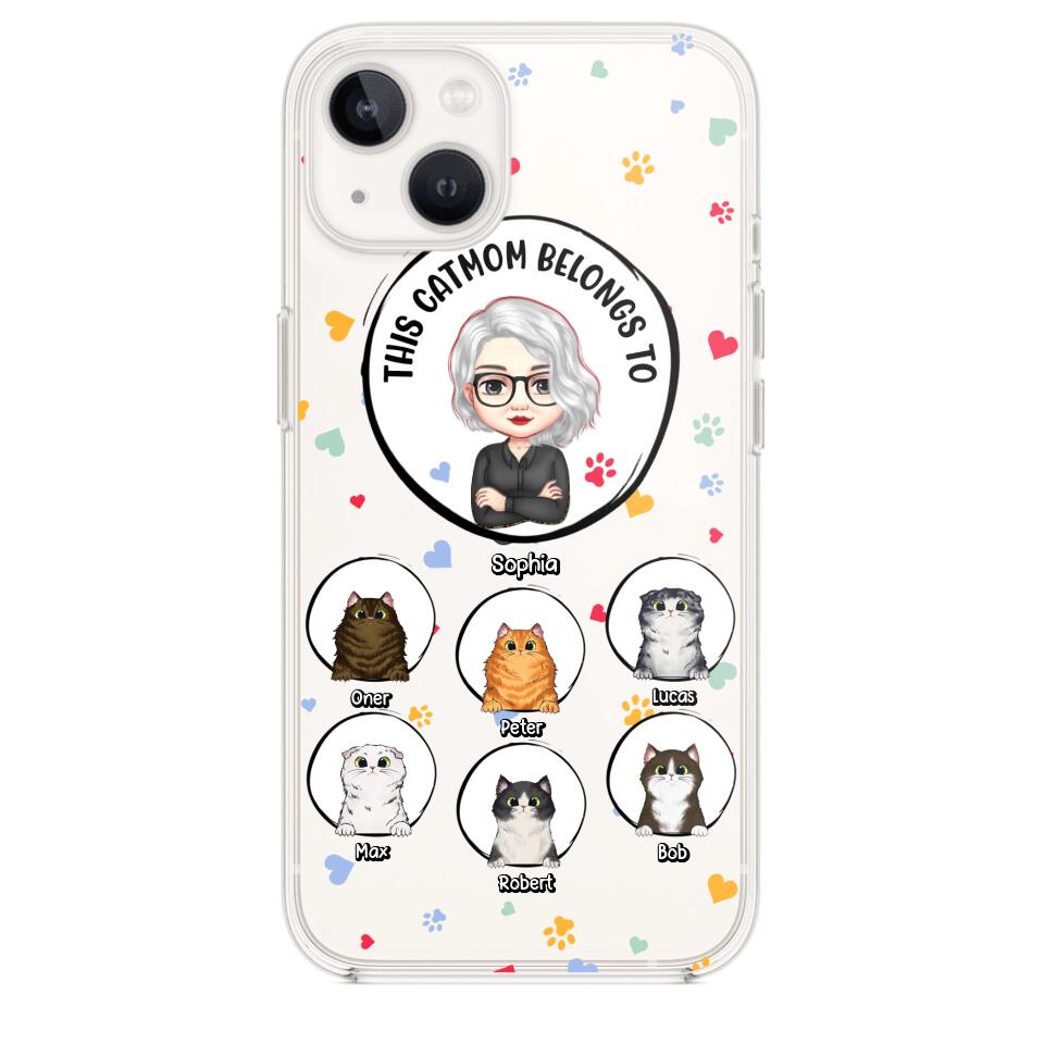 Personalized This Cat Mom Belongs To & Name Silicon Phonecase PNDT0604