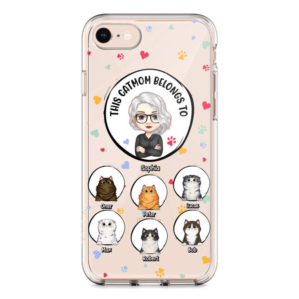 Personalized This Cat Mom Belongs To & Name Silicon Phonecase PNDT0604