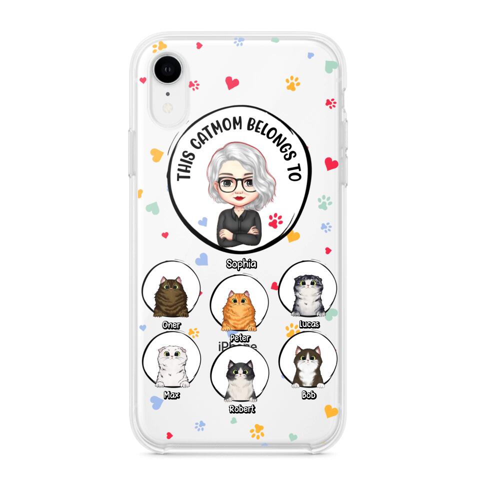 Personalized This Cat Mom Belongs To & Name Silicon Phonecase PNDT0604