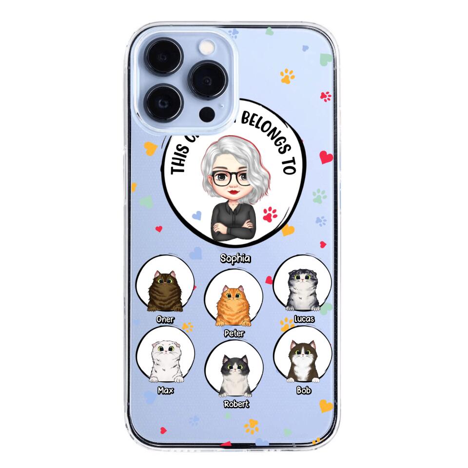 Personalized This Cat Mom Belongs To & Name Silicon Phonecase PNDT0604