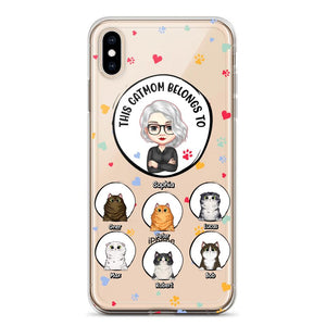 Personalized This Cat Mom Belongs To & Name Silicon Phonecase PNDT0604