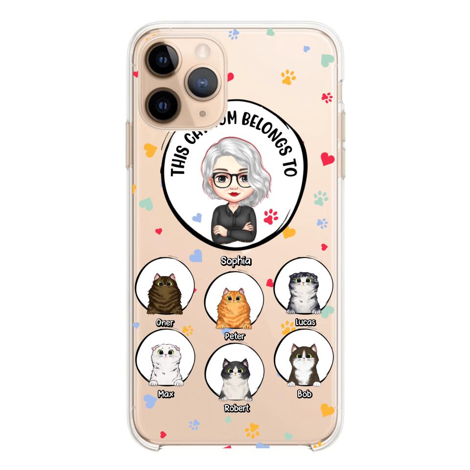 Personalized This Cat Mom Belongs To & Name Silicon Phonecase PNDT0604