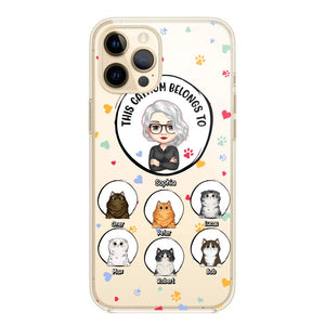 Personalized This Cat Mom Belongs To & Name Silicon Phonecase PNDT0604