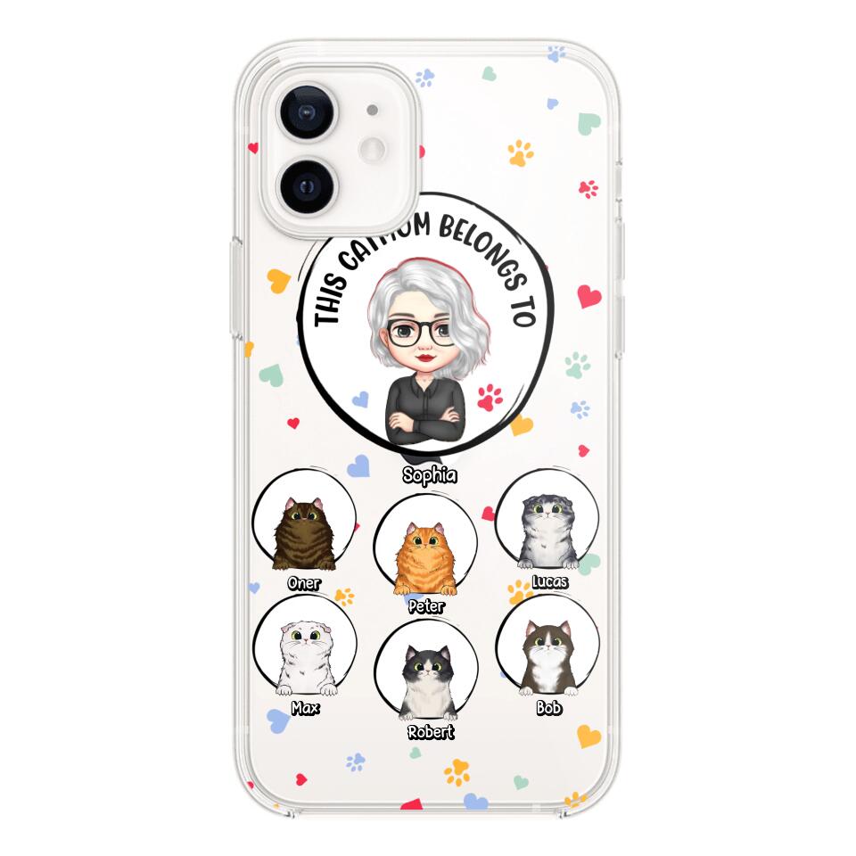 Personalized This Cat Mom Belongs To & Name Silicon Phonecase PNDT0604