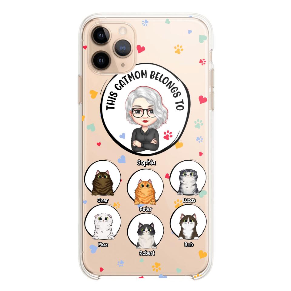 Personalized This Cat Mom Belongs To & Name Silicon Phonecase PNDT0604