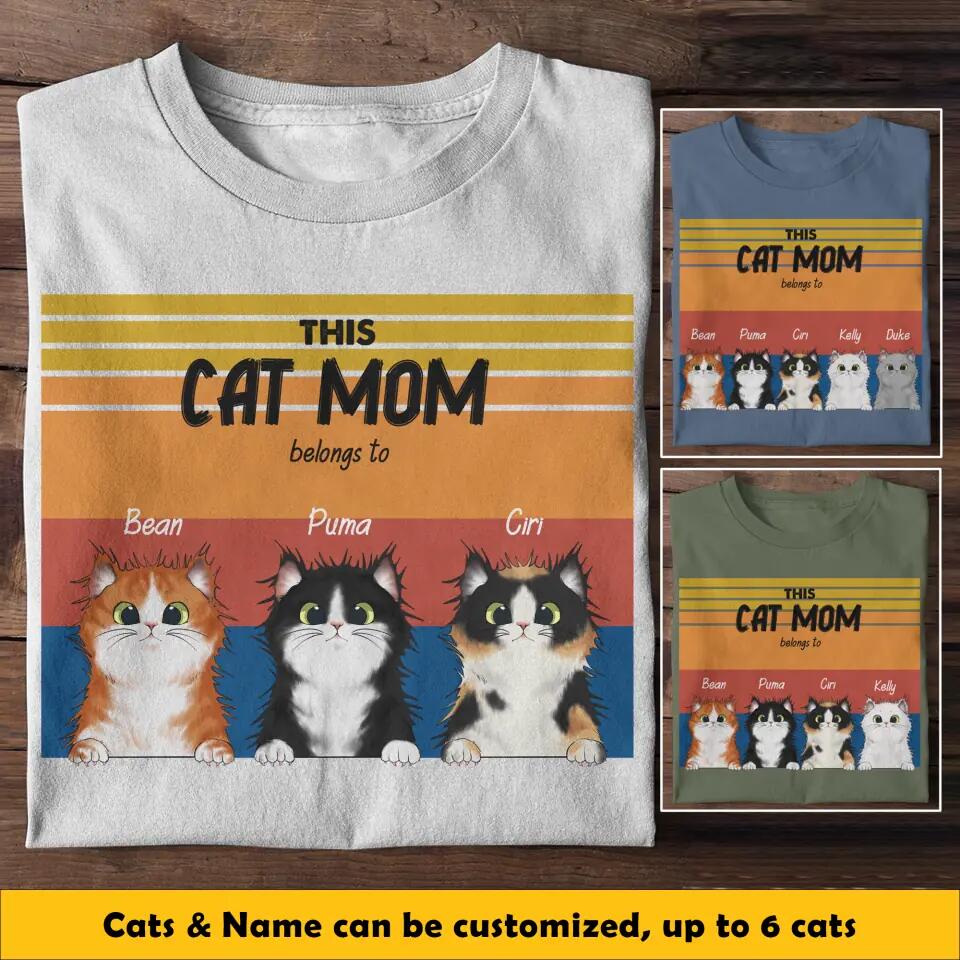 Personalized This Cat Mom Belongs To Cat Lovers Printed Tshirts 23APR-BQT11