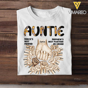 Personalized Auntie Niece's Best Friend Nephew's Best Partner In Crime Kid Name Hand Tshirt Printed 23APR-BQT11