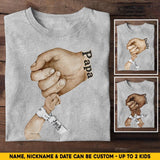 Personalized Best Gift For A New Dad or Grandpa Hand Tshirt Printed QTHQ1204