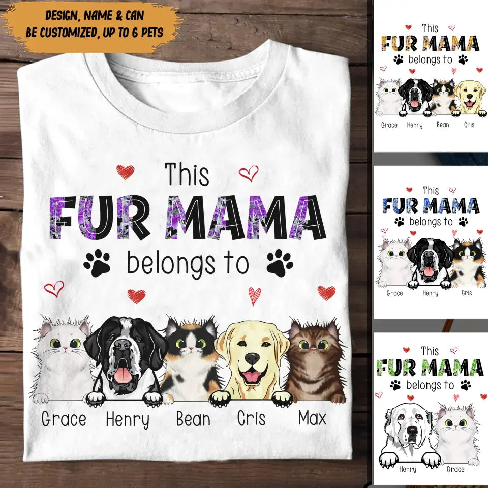 Personalized This Mama Belongs To Cat Dog Lovers Tshirt Printed 23APR-BQT12