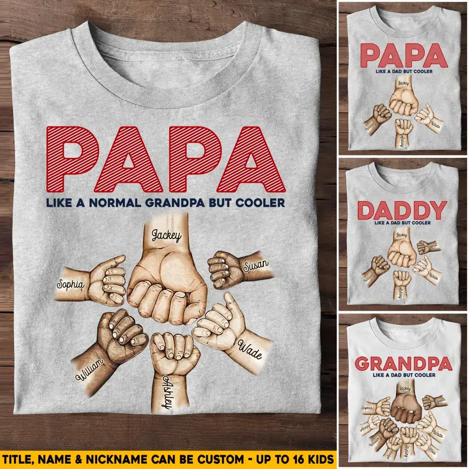 Personalized Papa Daddy Grandpa like A Dad Or Grandpa But Cooler Hand Tshirt Printed 23APR-BQT12