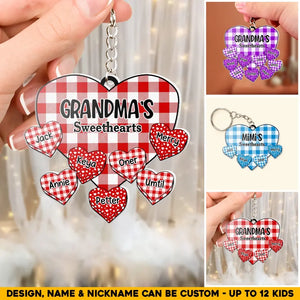 Personalized Grandma Nana Aunt Mom Sweehearts Kid Name Acrylic Keychain Gift Printed 23APR-HQ13