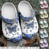 Personalized Butterflies Flowers Auntie & Kid's Name Clog Slipper Shoes Printed 23APR-HQ15