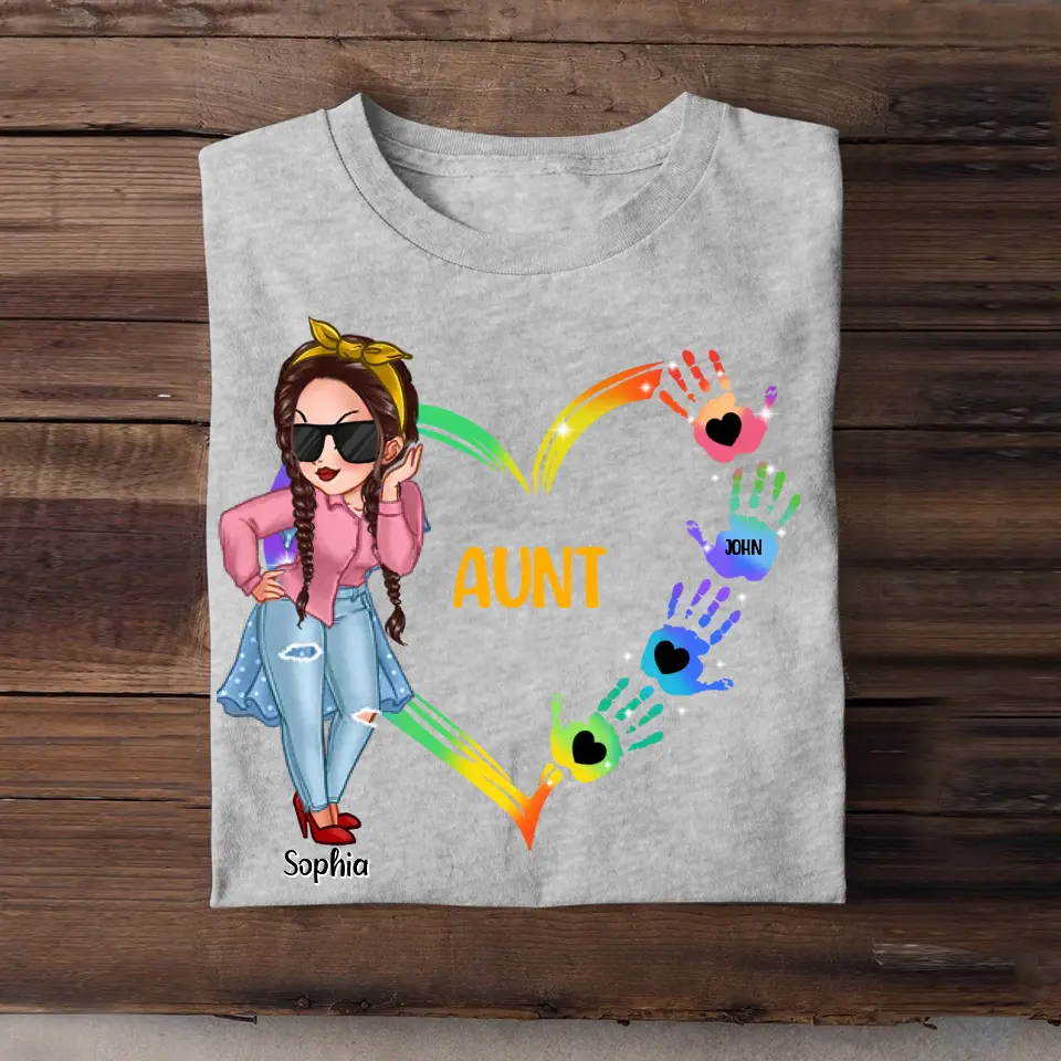 Personalized Personalized Mom, Aunt, Grandma Kids Name Tshirt Printed QTHQ1704