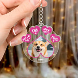 Personalized Upload Your Dog Photo Just A Girl Who Loves Dogs Acrylic Keychain Printed PNHQ1804