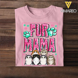 Personalized Fur Mama Cat Lovers Gift Tshirt Printed PNHQ1904