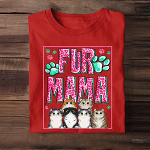 Personalized Fur Mama Cat Lovers Gift Tshirt Printed PNHQ1904