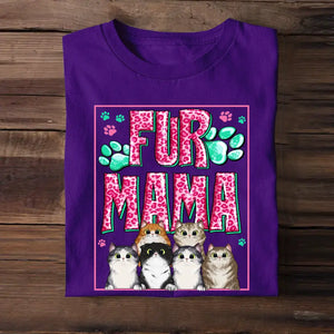 Personalized Fur Mama Cat Lovers Gift Tshirt Printed PNHQ1904