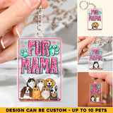 Personalized Fur Mama Dog Lovers Cat Lovers Gift Acrylic Keychain Printed PNHQ2004