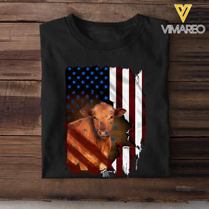 Personalized Upload Your Photo Cattle Flag T-shirt Printed 23APR-PN24