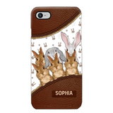 Personalized Rabbit & Name Bunny Lovers Gift Leather Phonecase Printed 23APR-HQ24