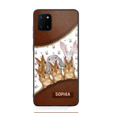 Personalized Rabbit & Name Bunny Lovers Gift Leather Phonecase Printed 23APR-HQ24