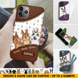 Personalized Rabbit & Name Bunny Lovers Gift Leather Phonecase Printed 23APR-HQ24