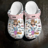 Personalized Teacher with Name Yes I Teach Clog Slipper Shoes Printed 23APR-HQ20