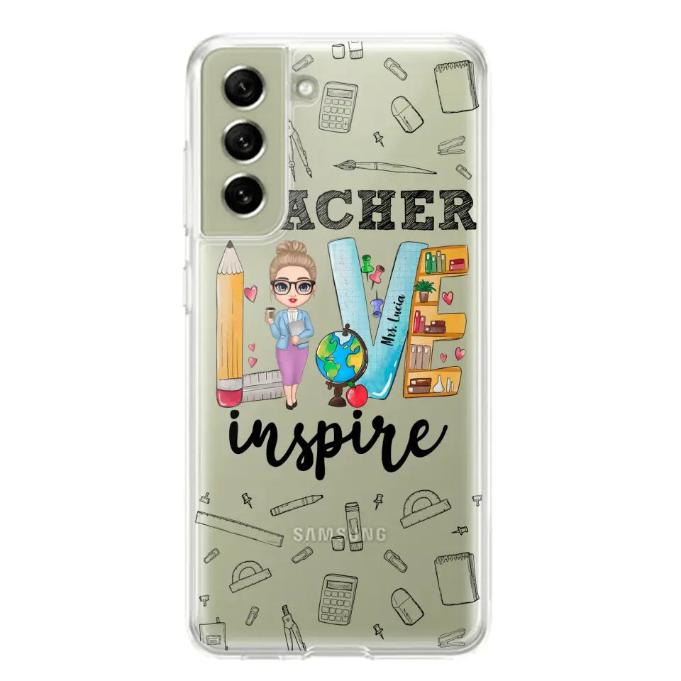 Personalized Teacher Love Inspire & Name Phonecase Printed PNBQT2404