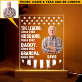 Personlized Upload Your Grandpa Photo The Legend Husband Daddy Grandpa Led Lamp Printed PNBQT2504