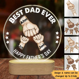 Personalized Best Dad Ever Happy Father's Day Grandpa & Kid Name Led Lamp Printed PNPN2604