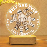 Personalized Best Dad Ever Happy Father's Day Grandpa & Kid Name Led Lamp Printed PNPN2604