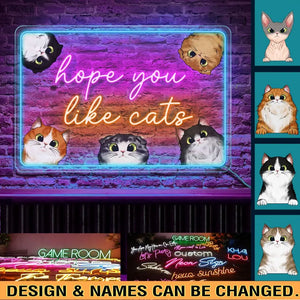 Personalized Hope You Like Cats Cat Lovers Neon Led Sign Printed 23APR-PTN25