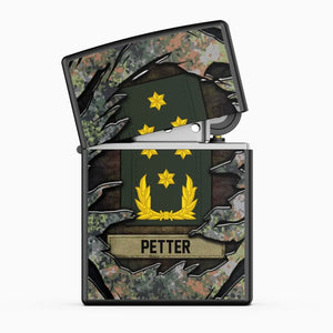 Personalized Netherlands Veteran/Soldier Rank Camo with Name Lighter Case Printed 23MAY-HQ04