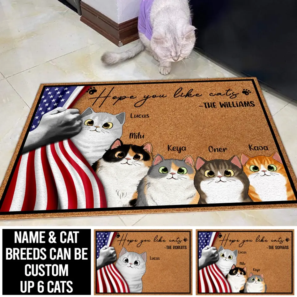 Hope You Like Cats - Personalized Custom Doormat 23MAY-HQ08