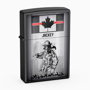 Personalized Canadian Firefighter with Name Lighter Case Printed 23MAY-HQ09