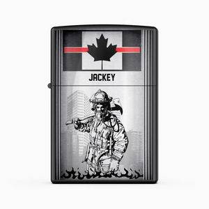 Personalized Canadian Firefighter with Name Lighter Case Printed 23MAY-HQ09