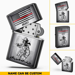 Personalized US Firefighter with Name Lighter Case Printed 23MAY-HQ09