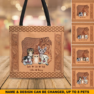 Personalized Pet with Name Cat Lovers Dog Lovers Gift Tote Bag Printed 23MAY-BQT10