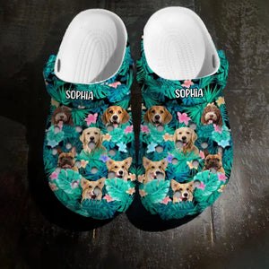 Personalized Upload Your Dog Photo Hawaii Dog Lovers Clog Slipper Shoes Printed 23APR-HQ11