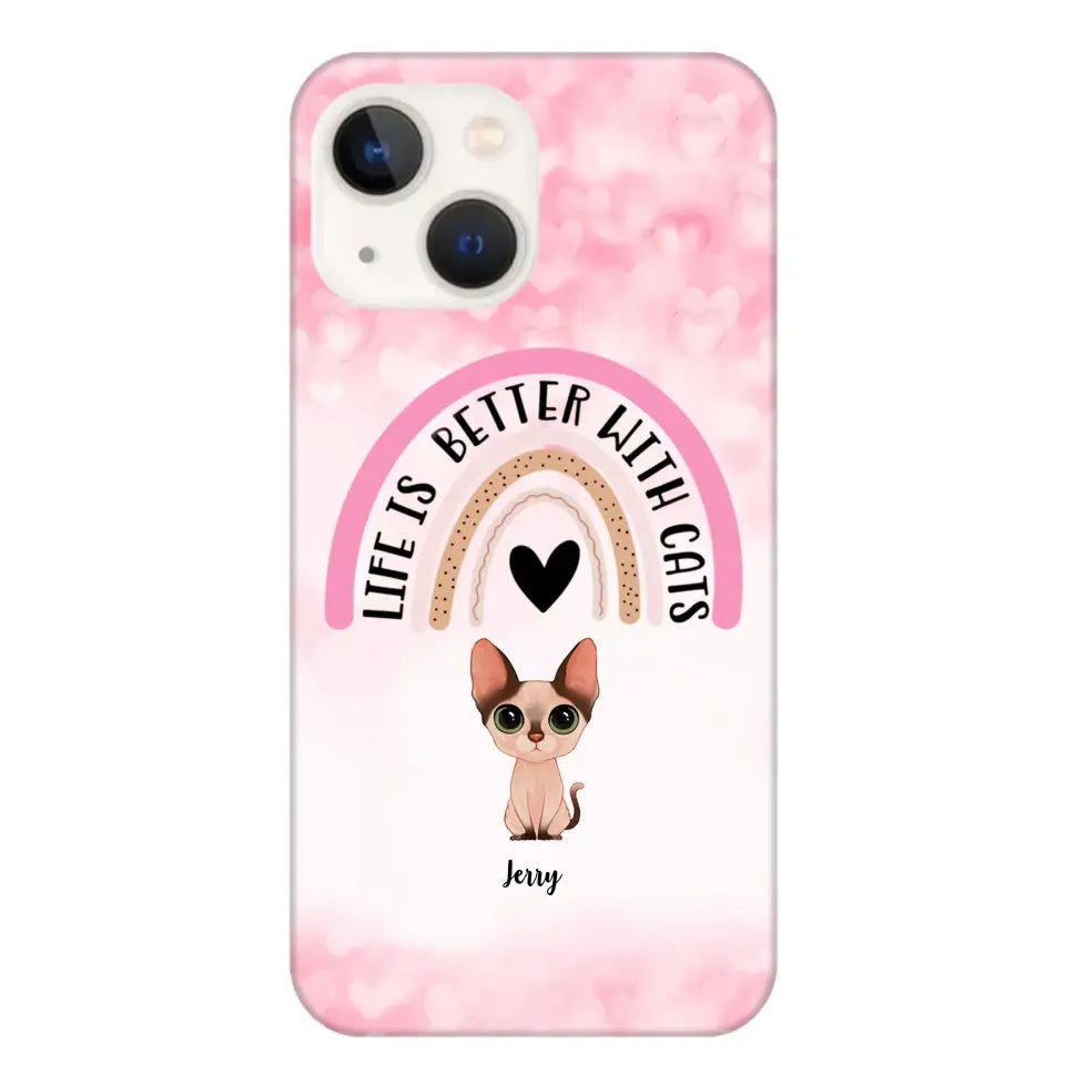 Personalized Life Is Better With Cats Cute Cat Phonecase Printed PNBQT1005