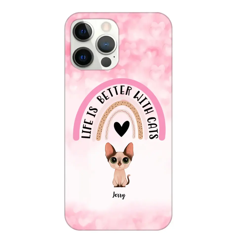 Personalized Life Is Better With Cats Cute Cat Phonecase Printed PNBQT1005