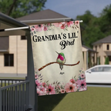 Personalized Grandma's Lil' Birds Garden Flag Printed QTPN150523