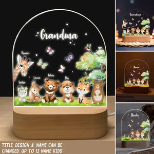 Personalized Grandma & Kid Name Led Lamp Printed 23MAY-DT17