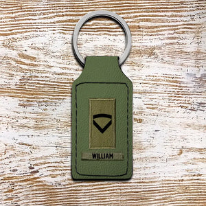 Personalized Norwegian Veteran/ Solider Rank Leather Keychain Printed QTHQ1811