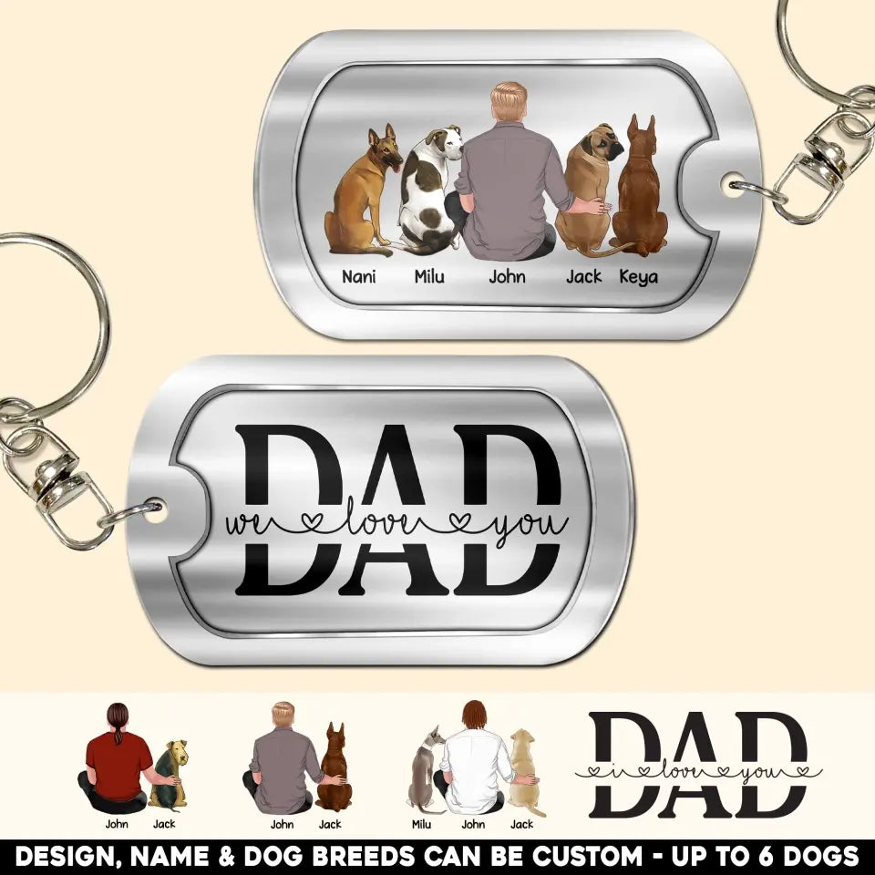 Personalized Dog Dad Gift For Dog Lover Keychain Printed 23MAY-HQ22