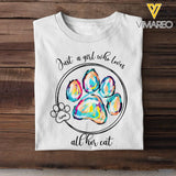 Personalized Just A Girl Who Loves All Her Cats Cat Lovers T-shirt Printed QTPN2205