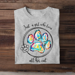 Personalized Just A Girl Who Loves All Her Cats Cat Lovers T-shirt Printed QTPN2205