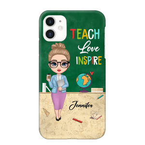 Personalized Doll Teacher Chibi Teach Love Inspire Phonecase Teacher Gifts